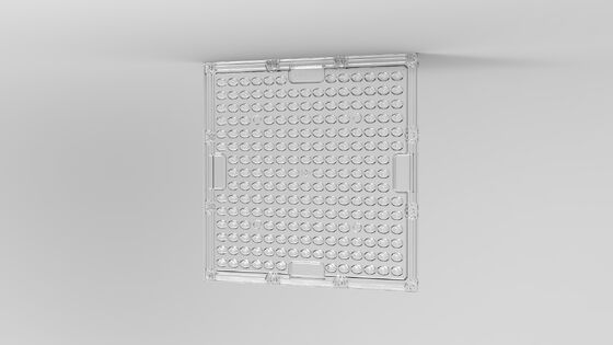 Lente de matriz LED de PC de grado óptico con 92% de transmitancia, resistente a impactos y anti-UV para iluminación exterior